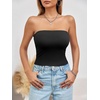 image:imageImily Bela Womens Summer Strapless Tube Tops Y2K Going Out Fitted Shirts  BandeauClubwearSoft Stretchy Basic Casual CamiSpring Summer Fall OfficeBlack