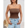 image:imageImily Bela Womens Summer Strapless Tube Tops Y2K Going Out Fitted Shirts  BandeauClubwearSoft Stretchy Basic Casual CamiSpring Summer Fall OfficeBrown
