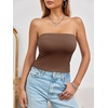 image:imageImily Bela Womens Summer Strapless Tube Tops Y2K Going Out Fitted Shirts  BandeauClubwearSoft Stretchy Basic Casual CamiSpring Summer Fall OfficeBrown