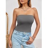 image:imageImily Bela Womens Summer Strapless Tube Tops Y2K Going Out Fitted Shirts  BandeauClubwearSoft Stretchy Basic Casual CamiSpring Summer Fall OfficeDark Grey