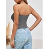 image:imageImily Bela Womens Summer Strapless Tube Tops Y2K Going Out Fitted Shirts  BandeauClubwearSoft Stretchy Basic Casual CamiSpring Summer Fall OfficeDark Grey