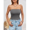image:imageImily Bela Womens Summer Strapless Tube Tops Y2K Going Out Fitted Shirts  BandeauClubwearSoft Stretchy Basic Casual CamiSpring Summer Fall OfficeDark Grey
