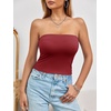 image:imageImily Bela Womens Summer Strapless Tube Tops Y2K Going Out Fitted Shirts  BandeauClubwearSoft Stretchy Basic Casual CamiSpring Summer Fall OfficeWine Red