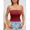 image:imageImily Bela Womens Summer Strapless Tube Tops Y2K Going Out Fitted Shirts  BandeauClubwearSoft Stretchy Basic Casual CamiSpring Summer Fall OfficeWine Red