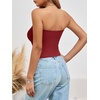 image:imageImily Bela Womens Summer Strapless Tube Tops Y2K Going Out Fitted Shirts  BandeauClubwearSoft Stretchy Basic Casual CamiSpring Summer Fall OfficeWine Red