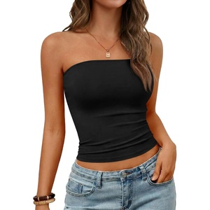 image:imageImily Bela Womens Summer Strapless Tube Tops Y2K Going Out Fitted Shirts  BandeauClubwearSoft Stretchy Basic Casual CamiSpring Summer Fall OfficeBlack