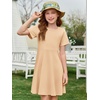 image:imageImily Bela Girls Summer Short Sleeve Dress 514 Years  A Line Swing Basic Skater Twirl Party DressesApricot
