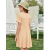 image:imageImily Bela Girls Summer Short Sleeve Dress 514 Years  A Line Swing Basic Skater Twirl Party DressesApricot