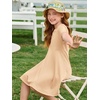 image:imageImily Bela Girls Summer Short Sleeve Dress 514 Years  A Line Swing Basic Skater Twirl Party DressesApricot