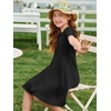 image:imageImily Bela Girls Summer Short Sleeve Dress 514 Years  A Line Swing Basic Skater Twirl Party DressesBlack