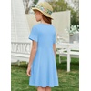 image:imageImily Bela Girls Summer Short Sleeve Dress 514 Years  A Line Swing Basic Skater Twirl Party DressesBlue