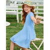 image:imageImily Bela Girls Summer Short Sleeve Dress 514 Years  A Line Swing Basic Skater Twirl Party DressesBlue