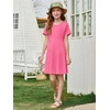 image:imageImily Bela Girls Summer Short Sleeve Dress 514 Years  A Line Swing Basic Skater Twirl Party DressesBright Pink