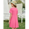 image:imageImily Bela Girls Summer Short Sleeve Dress 514 Years  A Line Swing Basic Skater Twirl Party DressesBright Pink