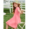image:imageImily Bela Girls Summer Short Sleeve Dress 514 Years  A Line Swing Basic Skater Twirl Party DressesCoral Powder