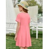 image:imageImily Bela Girls Summer Short Sleeve Dress 514 Years  A Line Swing Basic Skater Twirl Party DressesCoral Powder