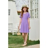 image:imageImily Bela Girls Summer Short Sleeve Dress 514 Years  A Line Swing Basic Skater Twirl Party DressesLavender