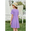image:imageImily Bela Girls Summer Short Sleeve Dress 514 Years  A Line Swing Basic Skater Twirl Party DressesLavender