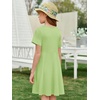 image:imageImily Bela Girls Summer Short Sleeve Dress 514 Years  A Line Swing Basic Skater Twirl Party DressesLight Green
