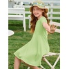 image:imageImily Bela Girls Summer Short Sleeve Dress 514 Years  A Line Swing Basic Skater Twirl Party DressesLight Green