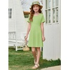 image:imageImily Bela Girls Summer Short Sleeve Dress 514 Years  A Line Swing Basic Skater Twirl Party DressesLight Green