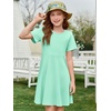 image:imageImily Bela Girls Summer Short Sleeve Dress 514 Years  A Line Swing Basic Skater Twirl Party DressesMint