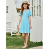 image:imageImily Bela Girls Summer Short Sleeve Dress 514 Years  A Line Swing Basic Skater Twirl Party DressesSky Blue