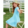 image:imageImily Bela Girls Summer Short Sleeve Dress 514 Years  A Line Swing Basic Skater Twirl Party DressesSky Blue