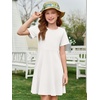 image:imageImily Bela Girls Summer Short Sleeve Dress 514 Years  A Line Swing Basic Skater Twirl Party DressesWhite