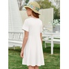 image:imageImily Bela Girls Summer Short Sleeve Dress 514 Years  A Line Swing Basic Skater Twirl Party DressesWhite