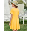 image:imageImily Bela Girls Summer Short Sleeve Dress 514 Years  A Line Swing Basic Skater Twirl Party DressesYellow