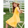 image:imageImily Bela Girls Summer Short Sleeve Dress 514 Years  A Line Swing Basic Skater Twirl Party DressesYellow