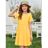 image:imageImily Bela Girls Summer Short Sleeve Dress 514 Years  A Line Swing Basic Skater Twirl Party DressesYellow