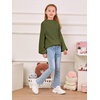 image:imageImily Bela Girls Sweaters Kids Casual Bell Sleeve Knit Pullover Jumper Tops  Mock Neck Balloon Sleeve Fall Winter Knit Sweater 514 YearsArmy Green
