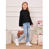 image:imageImily Bela Girls Sweaters Kids Casual Bell Sleeve Knit Pullover Jumper Tops  Mock Neck Balloon Sleeve Fall Winter Knit Sweater 514 YearsBlack