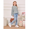 image:imageImily Bela Girls Sweaters Kids Casual Bell Sleeve Knit Pullover Jumper Tops  Mock Neck Balloon Sleeve Fall Winter Knit Sweater 514 YearsGrey