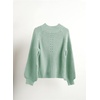 image:imageImily Bela Girls Sweaters Kids Casual Bell Sleeve Knit Pullover Jumper Tops  Mock Neck Balloon Sleeve Fall Winter Knit Sweater 514 YearsMint Green