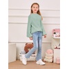 image:imageImily Bela Girls Sweaters Kids Casual Bell Sleeve Knit Pullover Jumper Tops  Mock Neck Balloon Sleeve Fall Winter Knit Sweater 514 YearsMint Green