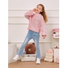 image:imageImily Bela Girls Sweaters Kids Casual Bell Sleeve Knit Pullover Jumper Tops  Mock Neck Balloon Sleeve Fall Winter Knit Sweater 514 YearsPink