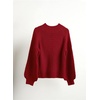 image:imageImily Bela Girls Sweaters Kids Casual Bell Sleeve Knit Pullover Jumper Tops  Mock Neck Balloon Sleeve Fall Winter Knit Sweater 514 YearsRed