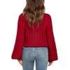 image:imageImily Bela Girls Sweaters Kids Casual Bell Sleeve Knit Pullover Jumper Tops  Mock Neck Balloon Sleeve Fall Winter Knit Sweater 514 YearsRed