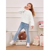 image:imageImily Bela Girls Sweaters Kids Casual Bell Sleeve Knit Pullover Jumper Tops  Mock Neck Balloon Sleeve Fall Winter Knit Sweater 514 YearsWhite