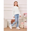 image:imageImily Bela Girls Sweaters Kids Casual Bell Sleeve Knit Pullover Jumper Tops  Mock Neck Balloon Sleeve Fall Winter Knit Sweater 514 YearsWhite