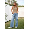 image:imageImily Bela Womens Ribbed Tank Tops Zipper V Neck Polo Shirts  Dressy Casual Blouses Sleeveless Golf Shirts Collared Loose Business Summer Camisole TopsKhaki