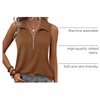 image:imageImily Bela Womens Ribbed Tank Tops Zipper V Neck Polo Shirts  Dressy Casual Blouses Sleeveless Golf Shirts Collared Loose Business Summer Camisole TopsBrown