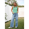 image:imageImily Bela Womens Ribbed Tank Tops Zipper V Neck Polo Shirts  Dressy Casual Blouses Sleeveless Golf Shirts Collared Loose Business Summer Camisole TopsMint Color