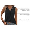 image:imageImily Bela Womens Ribbed Tank Tops Zipper V Neck Polo Shirts  Dressy Casual Blouses Sleeveless Golf Shirts Collared Loose Business Summer Camisole TopsBlack