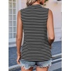 image:imageImily Bela Womens Ribbed Tank Tops Zipper V Neck Polo Shirts  Dressy Casual Blouses Sleeveless Golf Shirts Collared Loose Business Summer Camisole TopsBlack Stripe