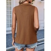 image:imageImily Bela Womens Ribbed Tank Tops Zipper V Neck Polo Shirts  Dressy Casual Blouses Sleeveless Golf Shirts Collared Loose Business Summer Camisole TopsBrown