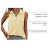 image:imageImily Bela Womens Ribbed Tank Tops Zipper V Neck Polo Shirts  Dressy Casual Blouses Sleeveless Golf Shirts Collared Loose Business Summer Camisole TopsApricot